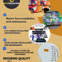 Fundi dish,cctv camera na electtic fence